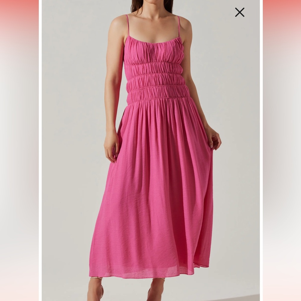 Astr Pink Midi Dress